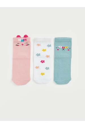 LC Waikiki Printed Baby Girl Sock Socks 3-Piece