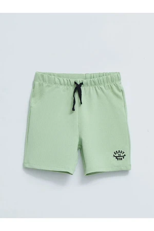 LC Waikiki Baby Boy Shorts with an Elastic Printed Waist