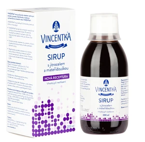 VINCENTKA Sirup s jitrocelem a mateřídouškou 200 ml