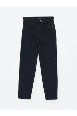 LC Waikiki Belted Waist Mom Fit Women's Jean Trousers