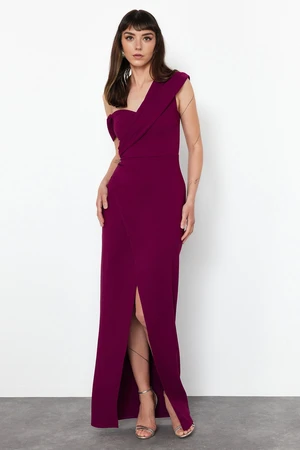 Trendyol Plum Woven Long Stylish Evening Dress