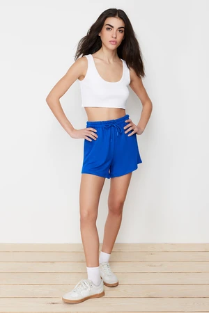 Trendyol Saks Elastic Waist Basic Soft Buttoned Knitted Shorts & Bermuda