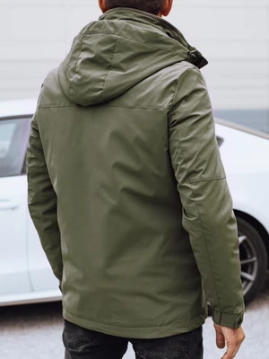 Men's winter jacket with hood green Dstreet