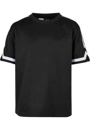 Boys' Oversized Stripes Mesh Tee Black