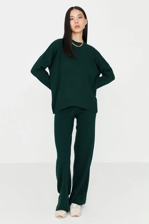 Trendyol Emerald Basic Crew-neck Sweater Top-Top Set