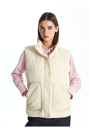 LC Waikiki Women's High Collar Plain Puffer Vest