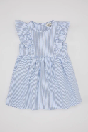 DEFACTO Baby Girl Striped Sleeveless Linen Look Dress