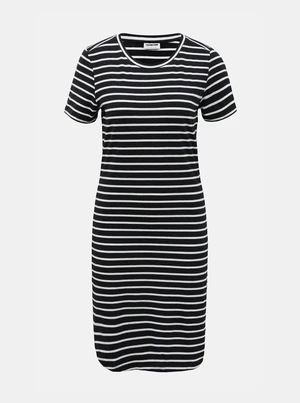 White-black striped basic dress Noisy May Simma - Women