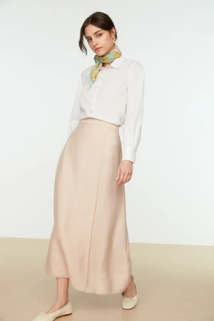 Trendyol Beige Tie Detailed Woven Skirt