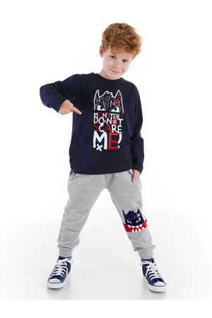 Denokids Don't Scare Boy's Winter T-shirt Trousers Set