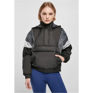 Women's AOP Mixed Pull Over Jacket Black/snowleo/lightasphalt