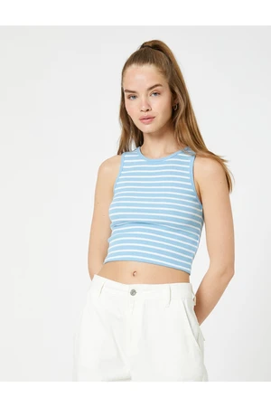 Koton Crop Corduroy Athlete Halterneck Piping Detailed