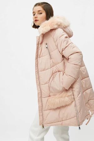 Koton Women's Pink Coat