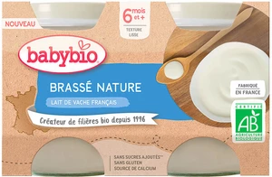 BABYBIO Brassé z francouzského mléka natur 2 x 130 g