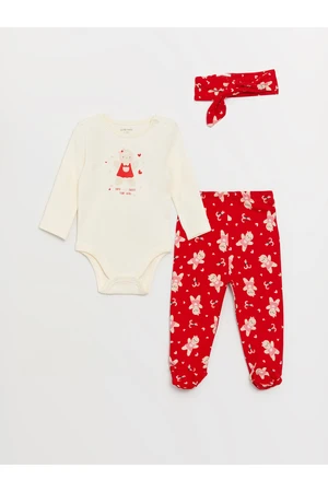 LC Waikiki Crew Neck Printed Baby Girl 3-piece Set