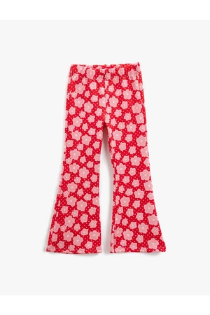 Koton Flared Leg Leggings Trousers with Floral Elastic Waist