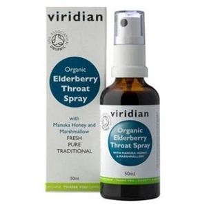 VIRIDIAN Nutrition Organic Elderberry Throat Spray 50 ml