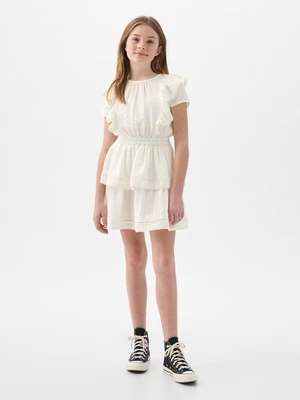 Bílé holčičí šaty s volány GAP