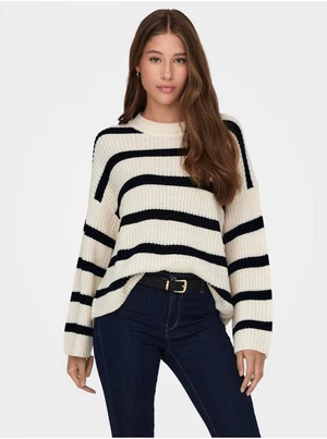 Black and cream women's striped sweater JDY Justy