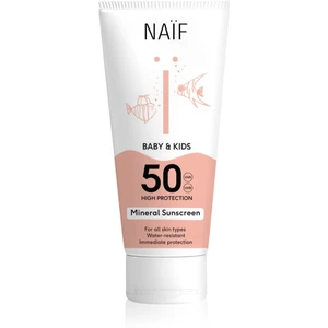 Naif Baby & Kids Mineral Sunscreen SPF 50 ochranný krém na opaľovanie pre bábätká a deti SPF 50 100 ml