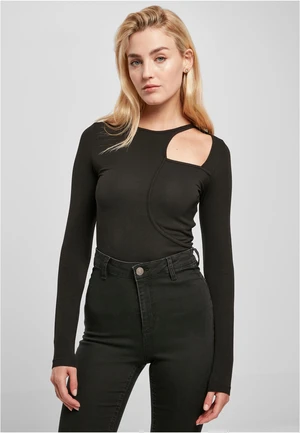 Women's Organic Long Sleeve Cutout Black