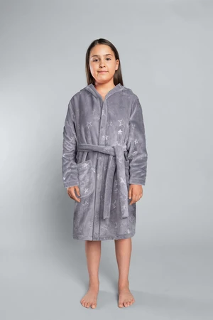 Arte Long Sleeve Bathrobe for Girls - Grey