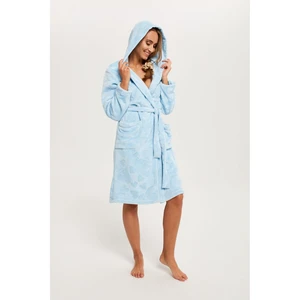 Misti women's long-sleeved bathrobe - blue