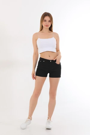 BİKELİFE Mini High Waist Lycra stretchy Cotton Shorts & Bermudas