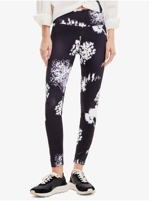 White and Black Women Patterned Leggings Desigual Agnes - Women