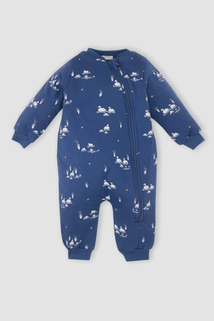 DEFACTO Baby Girl Newborn Zippered 2.5 Tog Fiber Animal Patterned Combed Cotton Long Sleeve Jumpsuit