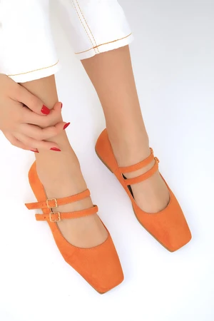 Soho Orange Suede Women's Flats 18891