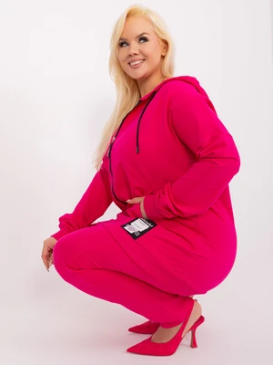 Cotton tracksuit fuchsia plus size