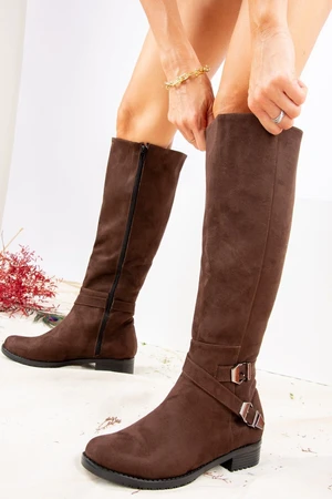 Fox Shoes Brown Suede Women's Boots