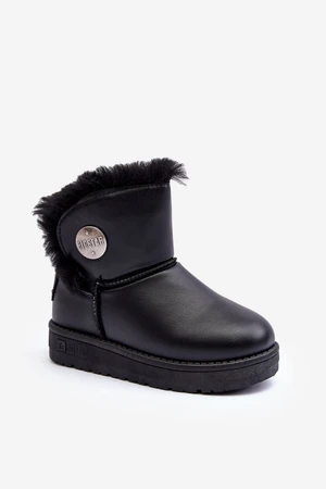 Children's snow boots with fur lining Black Big Star