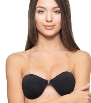 Women's self-supporting bra with straps - black