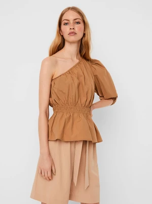 Brown asymmetric blouse AWARE by VERO MODA Olene - Women's