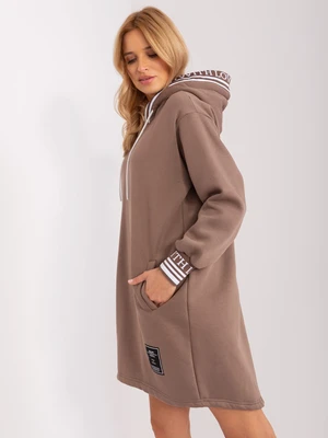 Brown women's sweatshirt dress with insulation