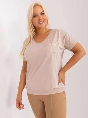 Women's beige blouse plus size