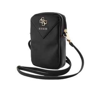 Taška Guess PU Grained 4G Metal Logo Wallet Phone Bag Zipper, černá