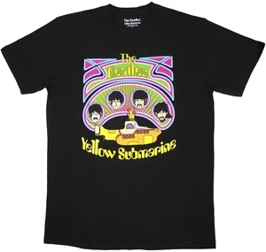 The Beatles Tricou Yellow Submarine Heads in Circles v2 Unisex Black L