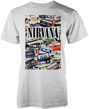 Nirvana Camiseta de manga corta Cassettes Unisex Blanco L