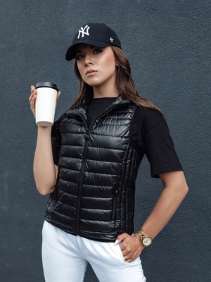 Women's quilted vest with stand-up collar STYLISHZ black Dstreet