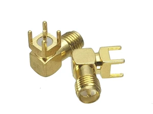 1Pcs RP-SMA Female Plug Right Angle Solder PCB Mount RF Coaxial Connector