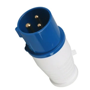 +EARTH Industrial Waterproof Plug Socket 16A 240V 3 BLUE EARTH SOCKETS + EARTH* INDUSTRIAL IP44 MALE/FEMALE PIN