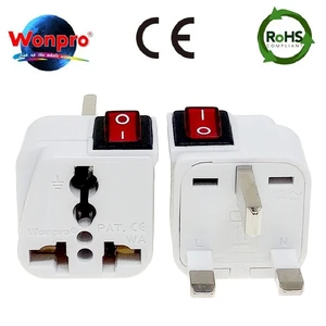 UK Plug Adapter 250V 13A With Main On/Off Switch LED Indicator Wonpro WSA-7 WT