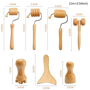 Face Massagers Gua Sha Tools Wood Therapy Meridian Massage Kit Roller Facial Lifting Masajeador Maderoterapia Scraper