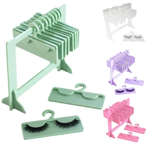 False Eyelash Holder Acrylic Eye-Lash Hanger Rack Lashes Extensions Container Display With 10 Hanger Organizer Grafting Stand