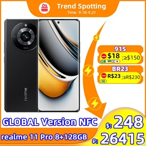 Global Version realme 11 Pro 6.7'' 120Hz Display Dimensity 7050 Octa Core 100MP OIS Prolight Camera 5000mAh Battery 67W Charger