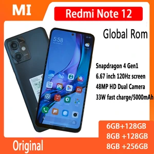 Global Rom Xiaomi Redmi Note 12 5G Smartphone 6.67" GOLED Display 120Hz Snapdragon 4 Gen 1 48MP01 Dual Camera 33W