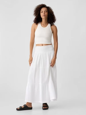 Bílá dámská mušelínová maxi sukně GAP